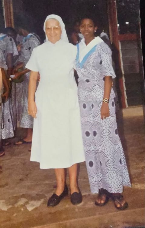 Student with sister at school event